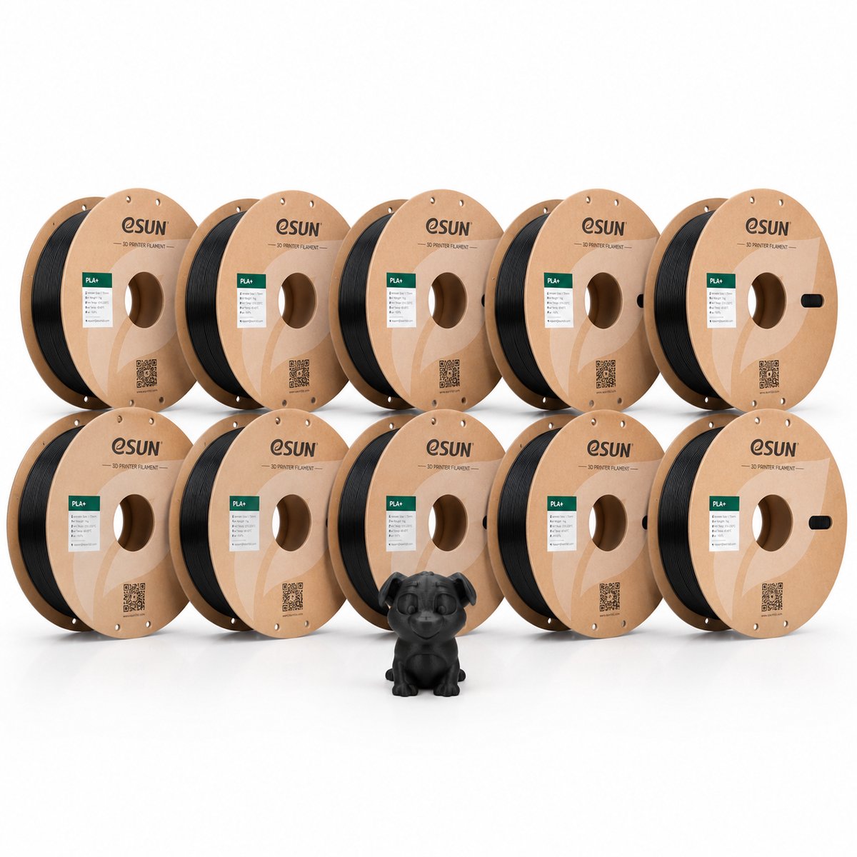 eSUN PLA Basic Filament Zwart 1.75 mm – 10 Pack (10x 1 kg) – 3D Printer Filament