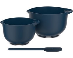 Mepal Beslagkom 3-delig (beslagkom 2x + spatel) Chef it - Schaal - Hittebestendige silliconen: tot 250°C - Magnetron- en vaatwasmachinebestendig - Bakspullen - Navy