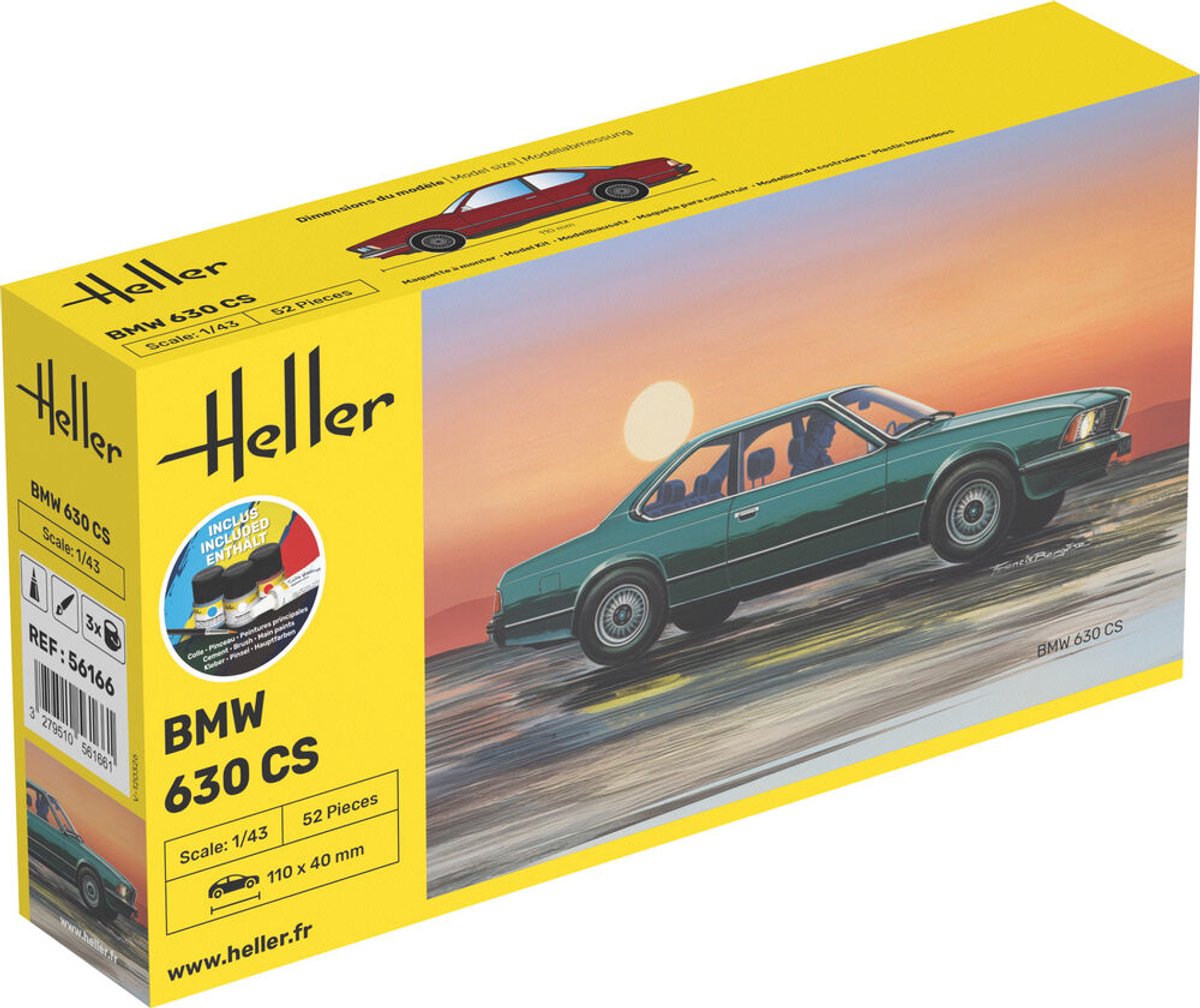 Heller Modelbouwpakket Auto - 56166 BMW 630 CS - Duitse Luxe Coupé - Starter Kit Plastic - 1:43 - Modelbouw
