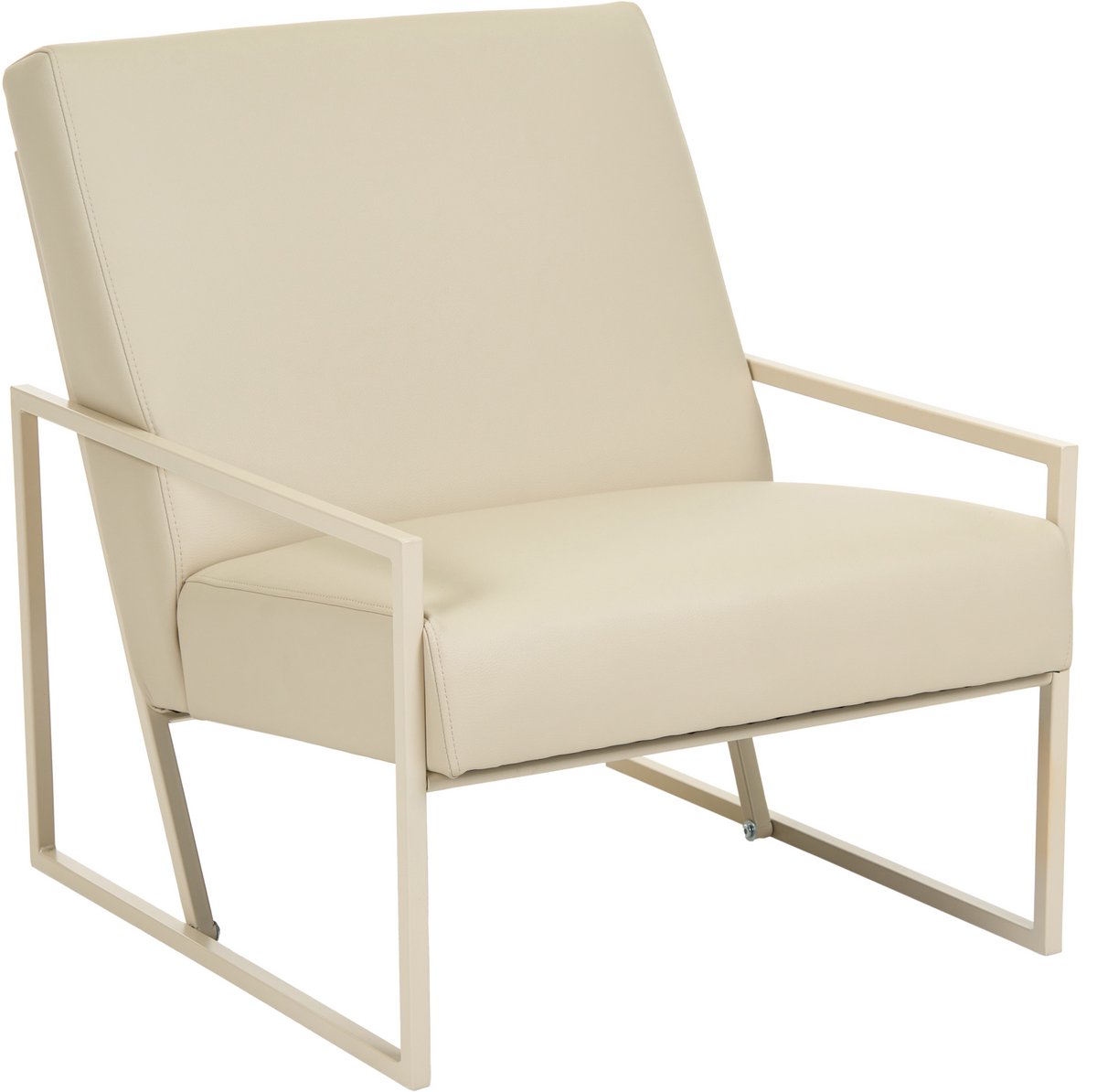 DELARY - Fauteuil - Beige - Kunstleer