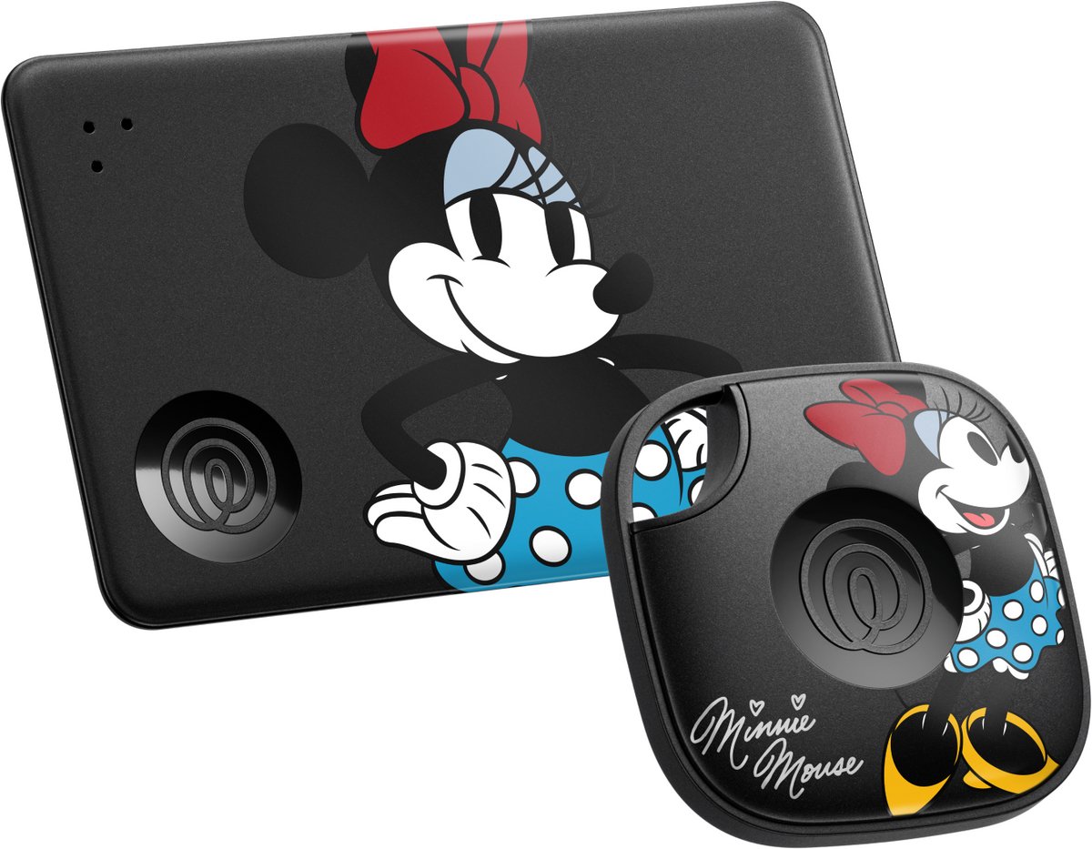 Life360 x Disney Tile - Starter Pack - Bluetooth-trackers en finders voor sleutels, portefeuilles, telefoonvinder en meer - Compatibel met iOS en Android - 2 stuks (zwart Tile/Slim) - Minnie