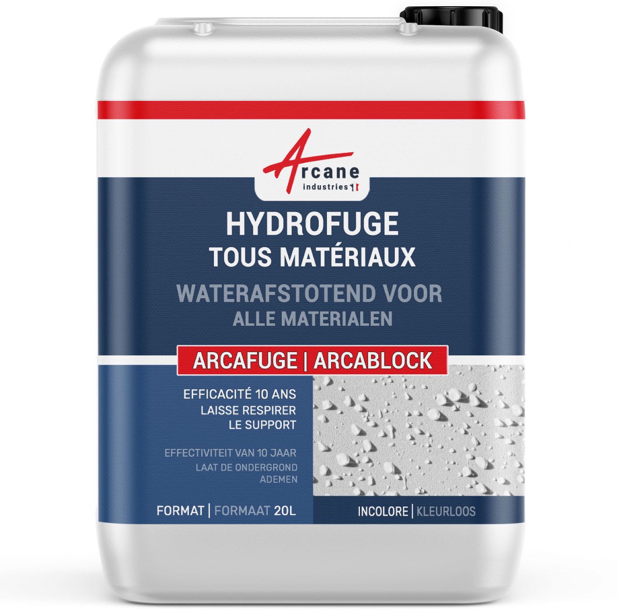 Waterafstotend product voor dak, gevel poreuze materialen: ARCABLOCK