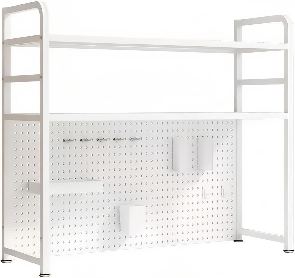 Bureau Rack met Invoegbord - Twee Laags Deskuitbreiding - Desktop Boekenkast met Voetkussen - Ideaal voor Organisatie - ShopVlot