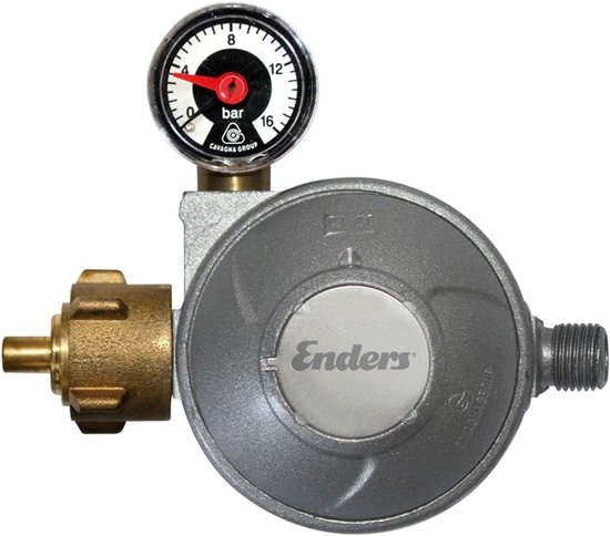 Gasdrukregelaar met slangbreukbeveiliging - Gasregelaar 50 mbar - Barbecue veilig gebruiken - Geïntegreerde slangbreukbeveiliging - 15 kg/u - Zilver — afbeelding 4