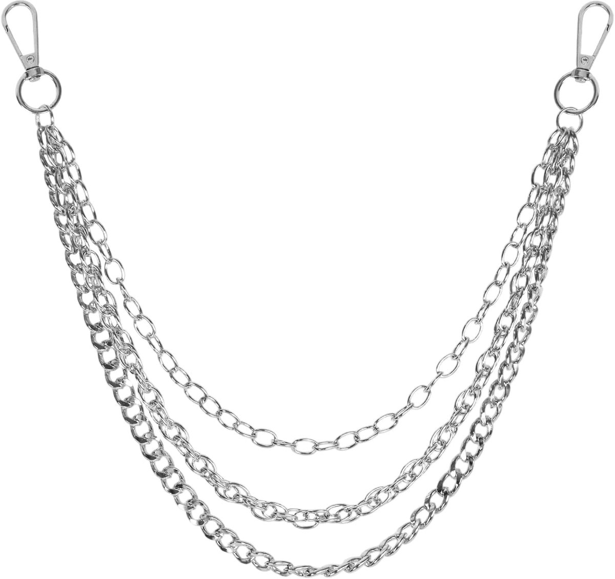 Rock broekketting, Punk HipHop jeansketting, Drievoudige vintage jeansketting Afneembaar denim accessoire, tassen, broeken, rokken gebruiken kettingriem voor mannen vrouwen