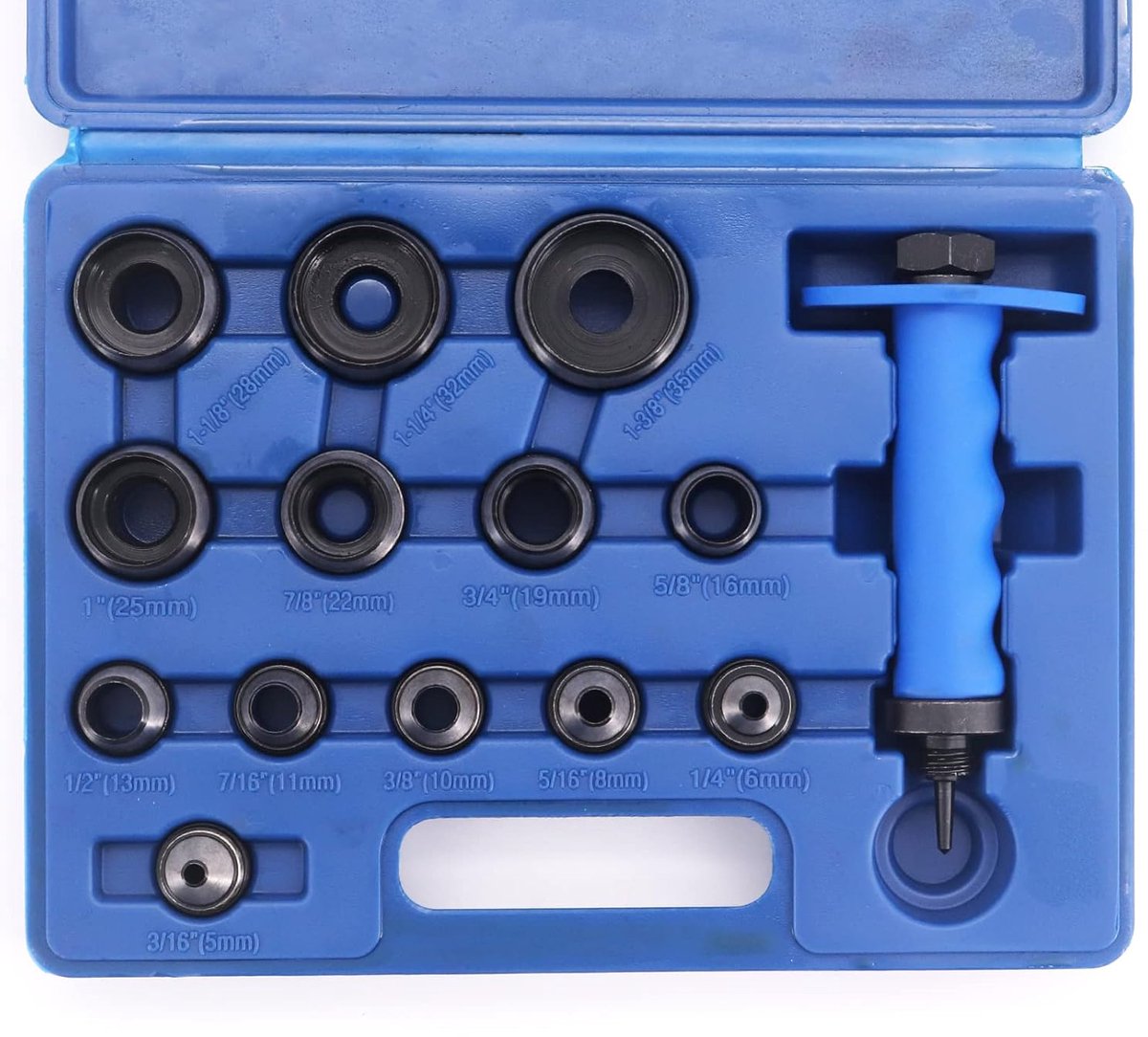 14 Stks Holle Punch Set 5-35Mm Lederen Hole Punch Cutter Met Puching Handvat Leerbewerking Riem Gat Ponsen Tool