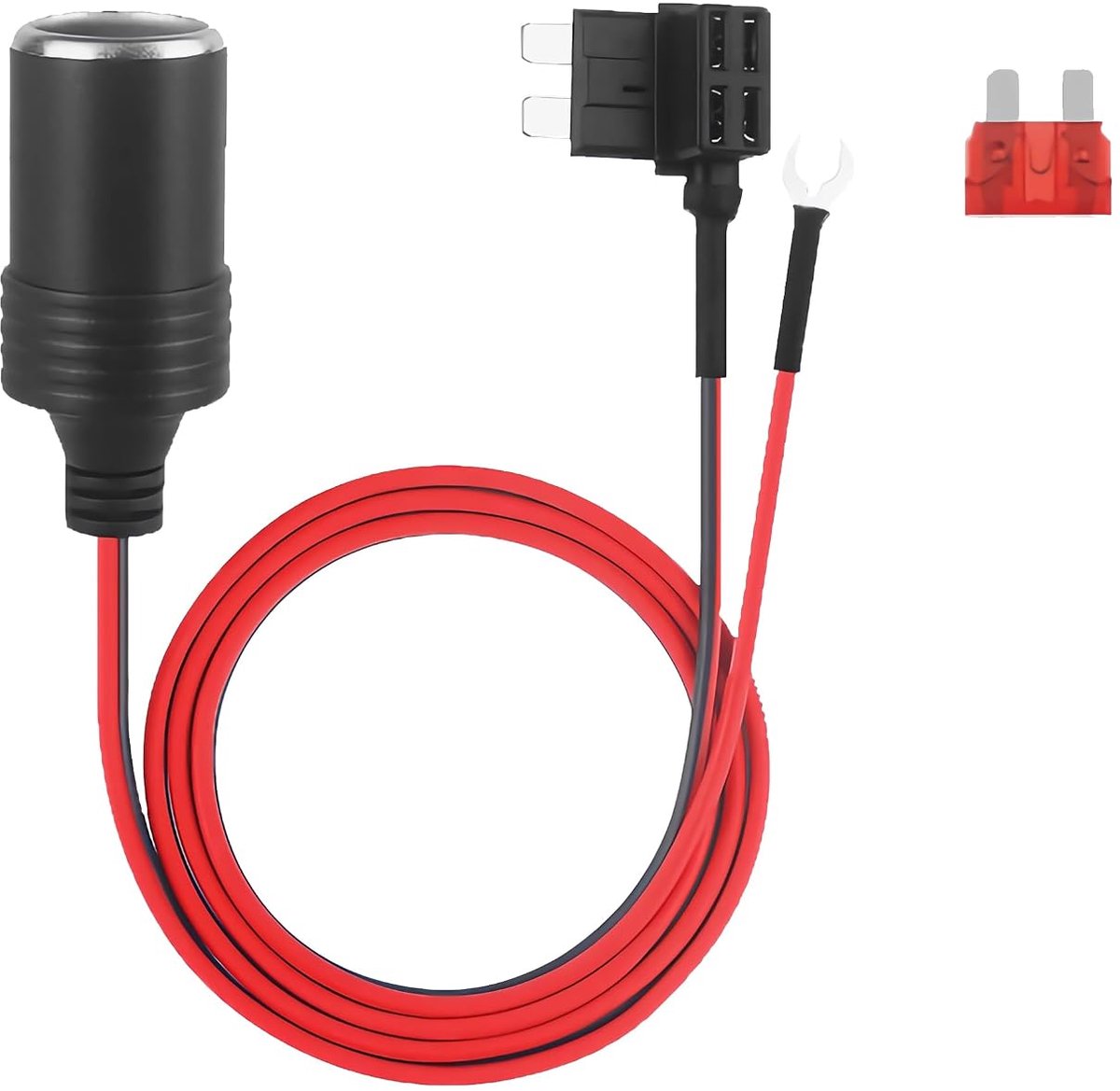 Auto-stroomdief met ATO-standaard kabel en 10A zekering - Auto Stopcontact voor Veilige Stroomaansluiting