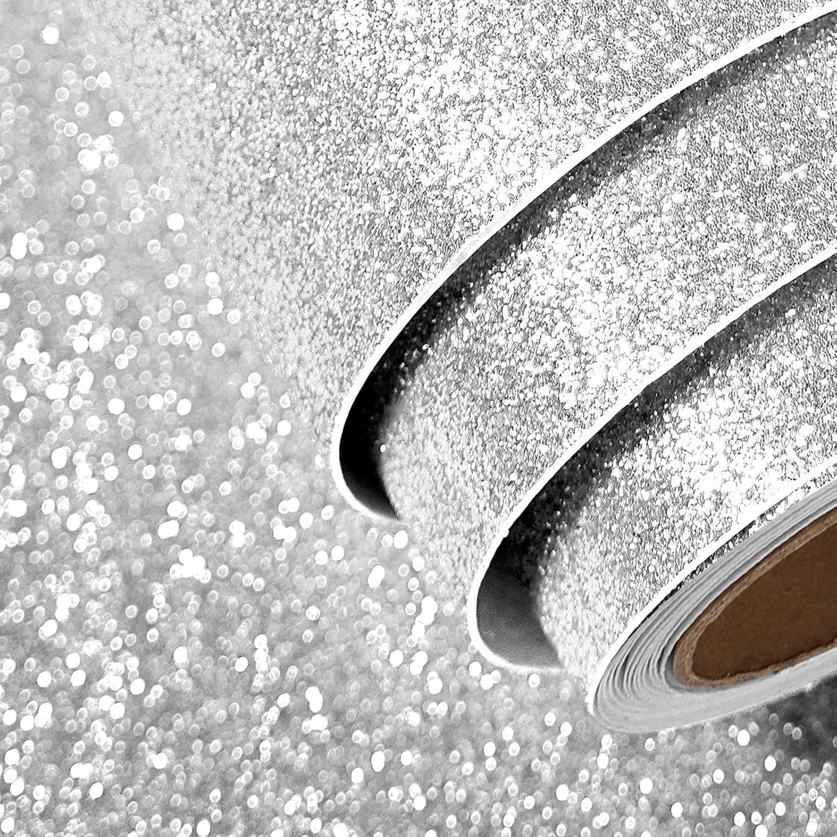 15,8 x 240 Diamant Zilver Glitter Behang Peel en Stick Sparkle Muur Papier Decor Voor Slaapkamer Muren Craft