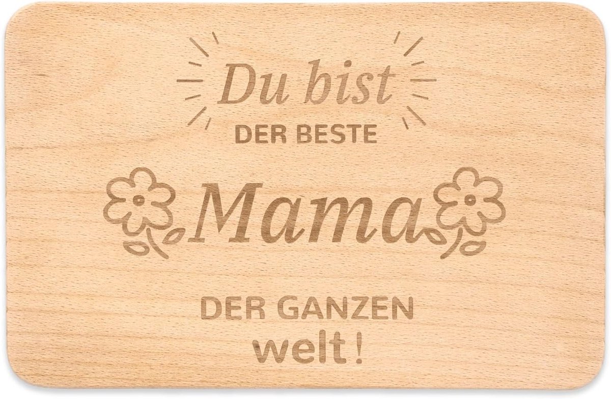 ontbijtplankje van hout met mooie patronen, cadeaus voor mama, voor de beste mama ter wereld, geschikt als moederdagcadeau, verjaardagscadeau voor mama, broodplank (mama)