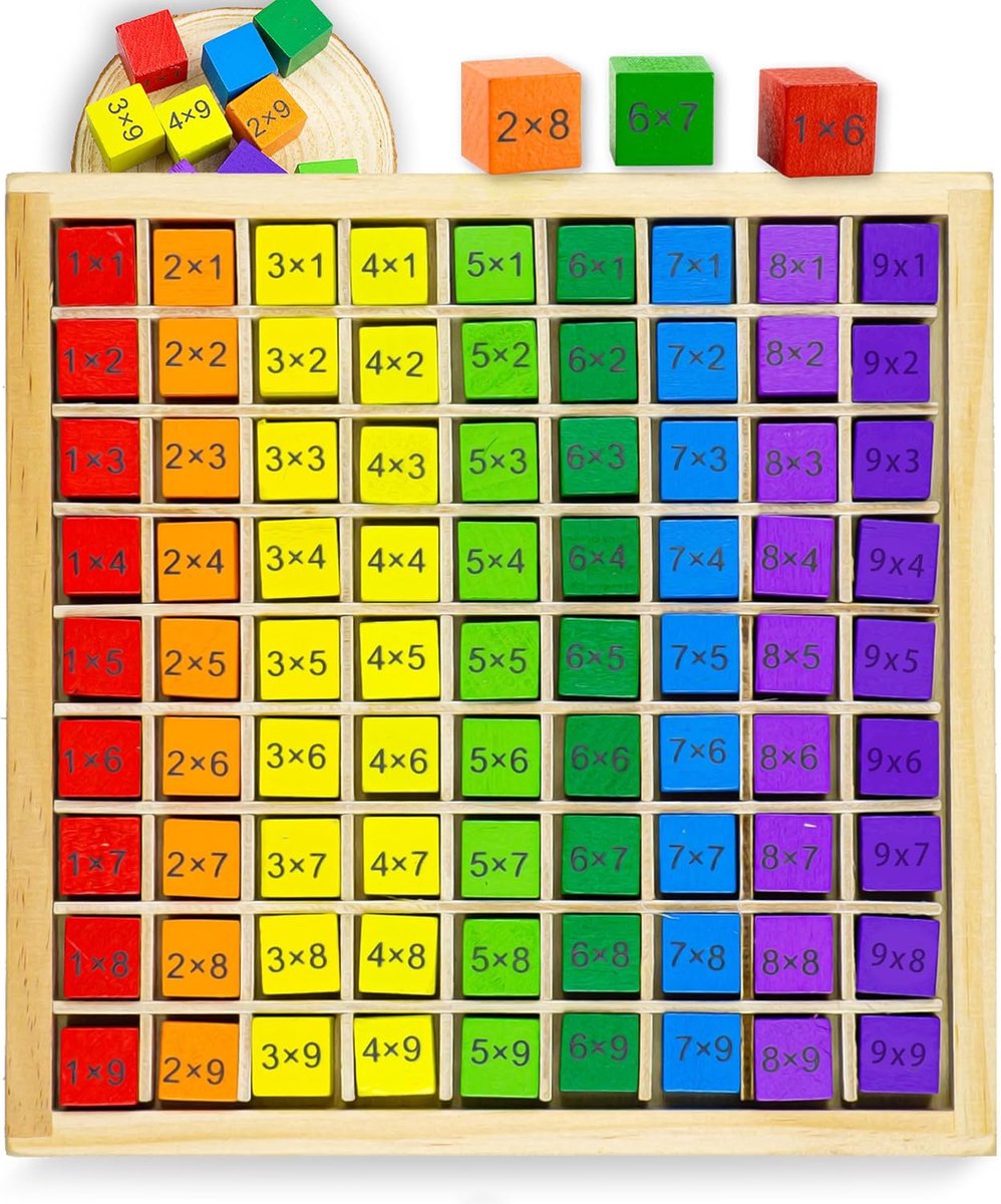 1 x 1 spel hout vermenigvuldiging bord leermiddel voor vroege kinderlijke educatie rekenen leren 5-7 jaar
