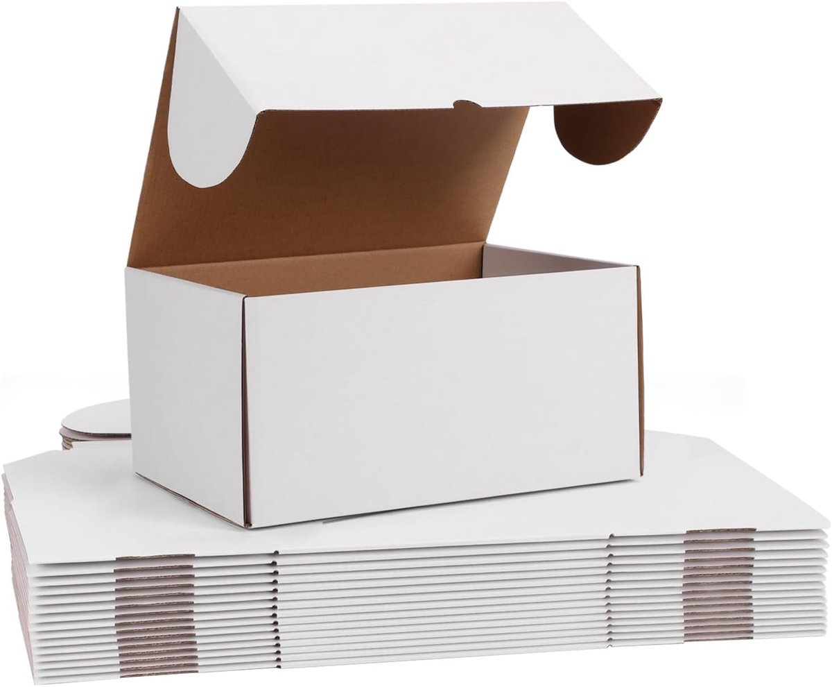 SnelShoppen - 15 Stuks Witte Verzending Dozen 30.5 x 22.9 x 15.2 cm voor Verzenden van Items, Speelgoed en Cadeaus, Stevig Golfkarton
