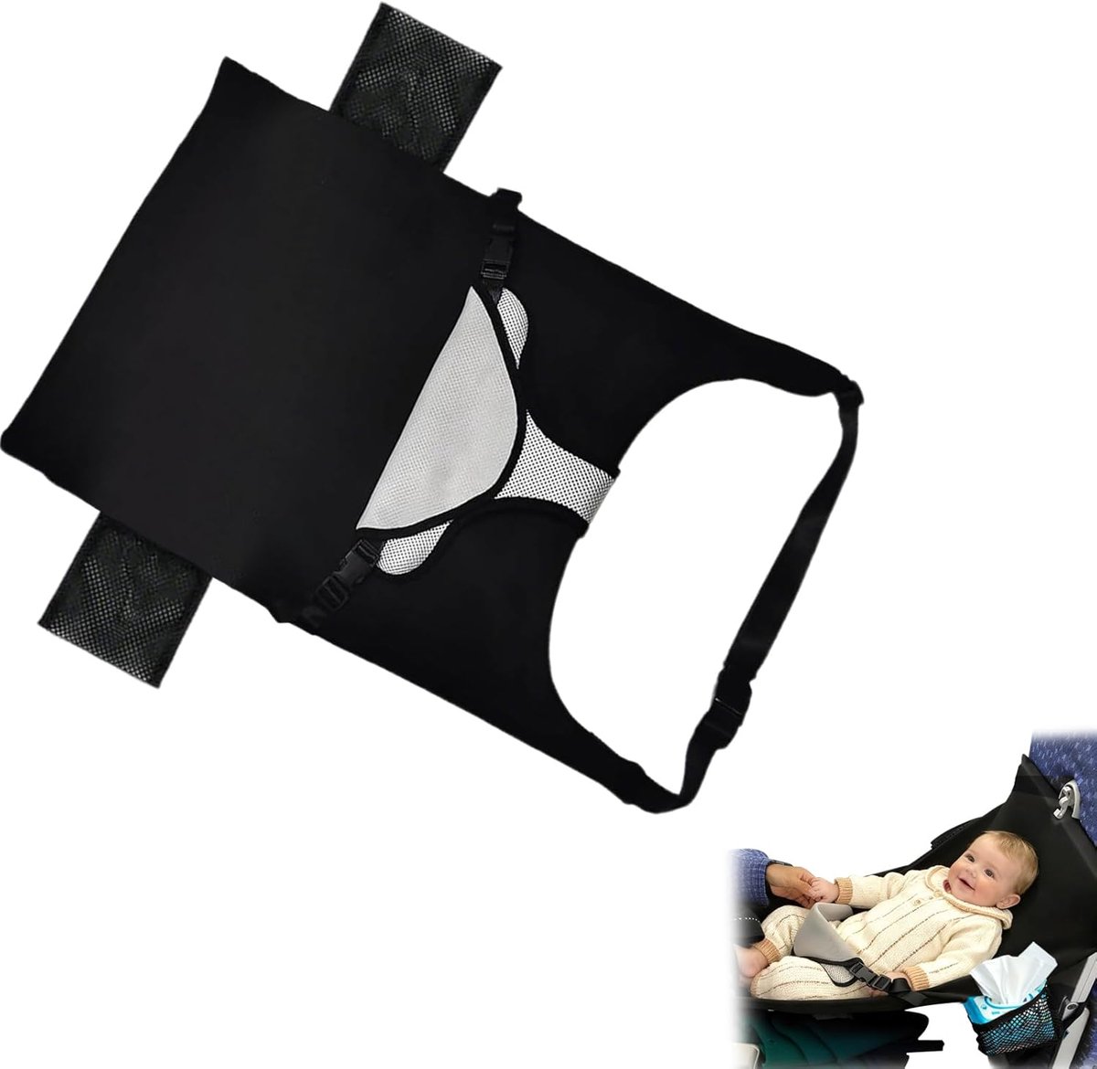 Voetsteun voor kinderen, vliegtuigbed, kinderbed, babybed, reizen, babybed, vliegtuig, stoelverlenging voor kinderen, hangmat voor baby's, hangmat, babyzitje, comfort, voetsteun, geïntegreerd