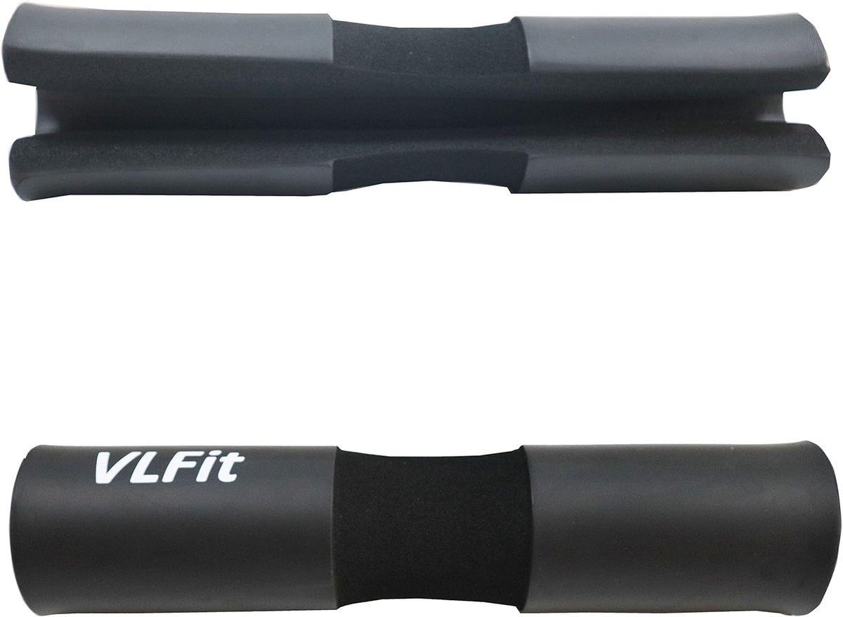 SnelShoppen - VLFit Barbell Squat Pad met 2 Haak & Loop Veiligheidsriemen - Nek & Schouder Bescherming voor Squats, Lunges, Hip Thrusts - Past op 50 m