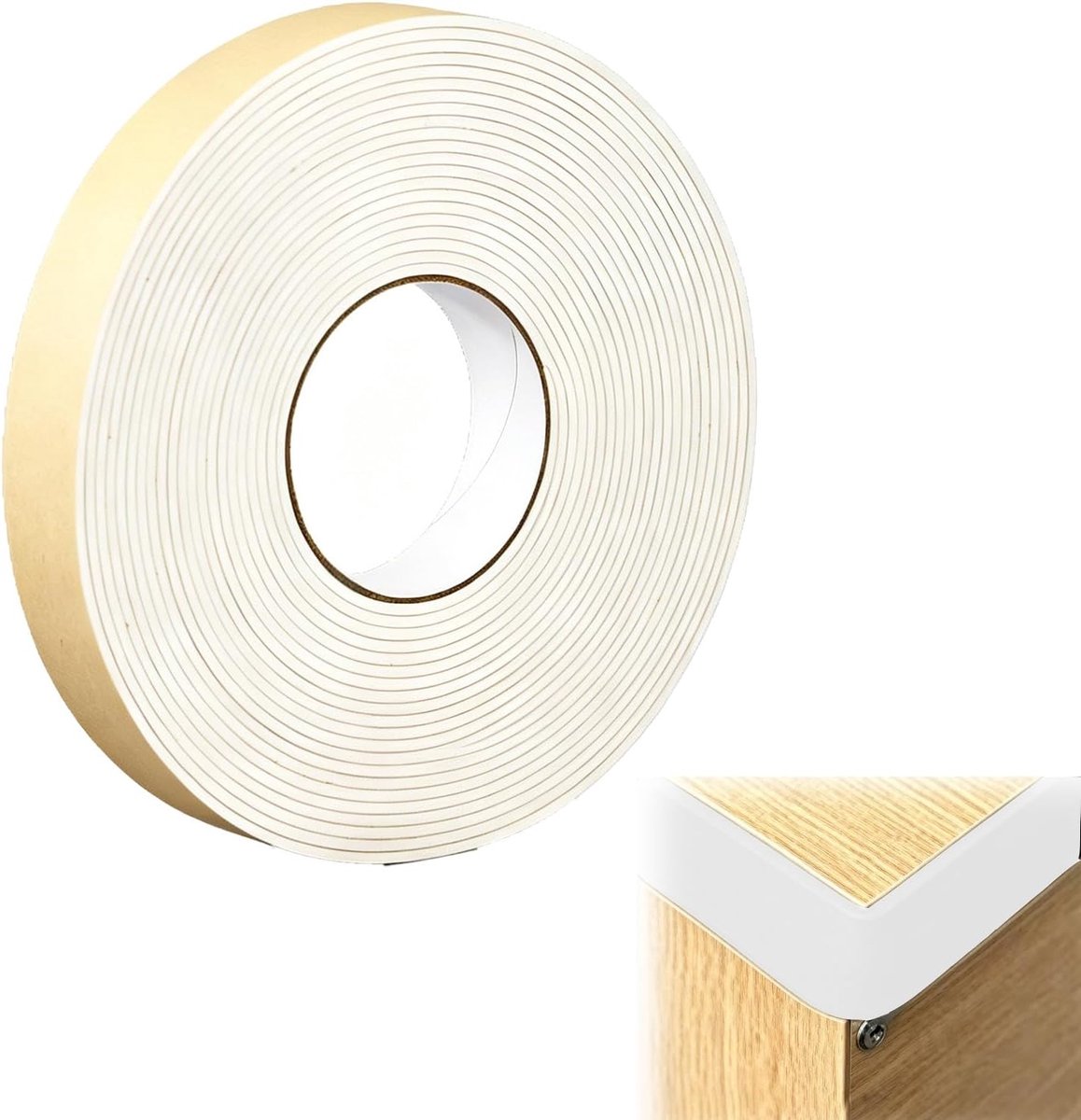 30 m vilt, zelfklevend, 30 m x 20 mm x 1 mm, viltband, multifunctioneel, beschermende pads voor vloer en meubels, krasbestendig, vilt, wit, voor deuren, ramen, stoelen en laden