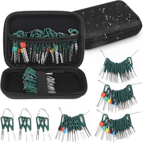 76-delige Terminal Removal Tool Kit, Auto Terminal Elektrische Draad Connector Pin Extractor Puller Reparatie Remover Gereedschap met Beschermhoes — afbeelding 4