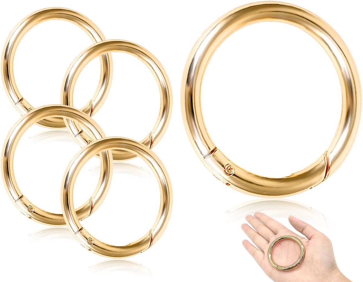 4 stuks karabijnhaken, zinklegering, grote karabijnhaak, zeer robuuste O-ring, sleutelringgesp, vervangende sluiting accessoires, voor sleutelhanger, tas, sieraden, doe-het-zelf handwerk (48