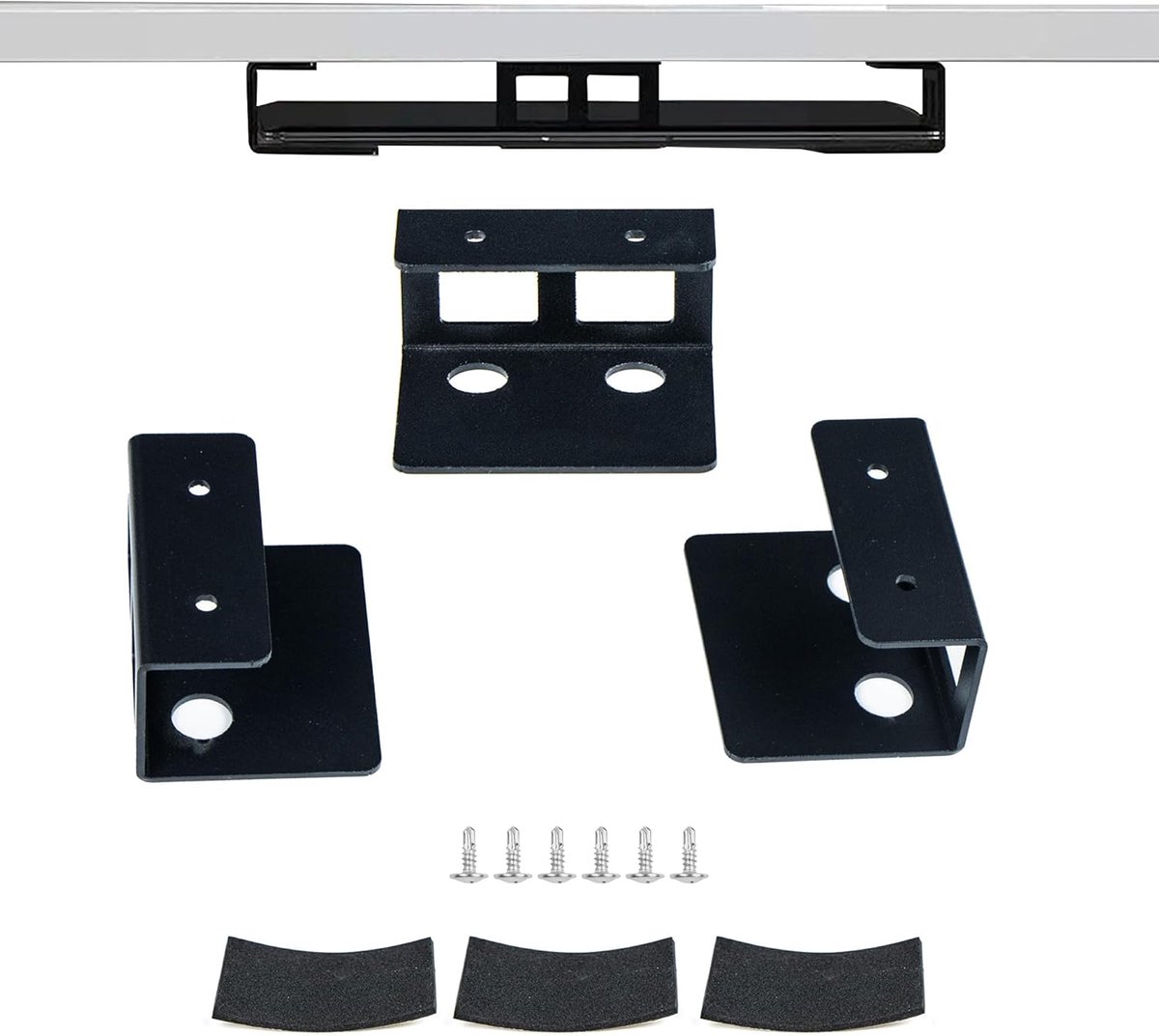 ondertafelhouder, laptophouder onder bureau, aluminium plankhouder met schroef, ondertafelhouder, ruimtebesparend, compatibel met 0-40 mm, zwart
