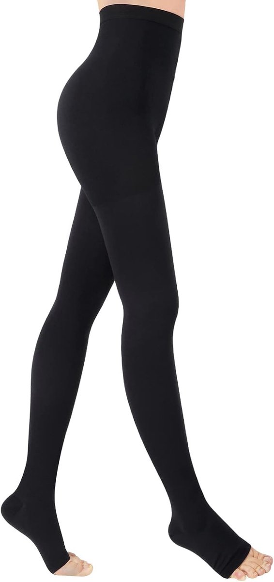 20-30 mm Hg medische compressiepanty voor dames en heren, lang, klasse II, gegradueerde compressiekousen voor heren, open teen, steunkousen voor zwangerschap, spataderen, oedeem