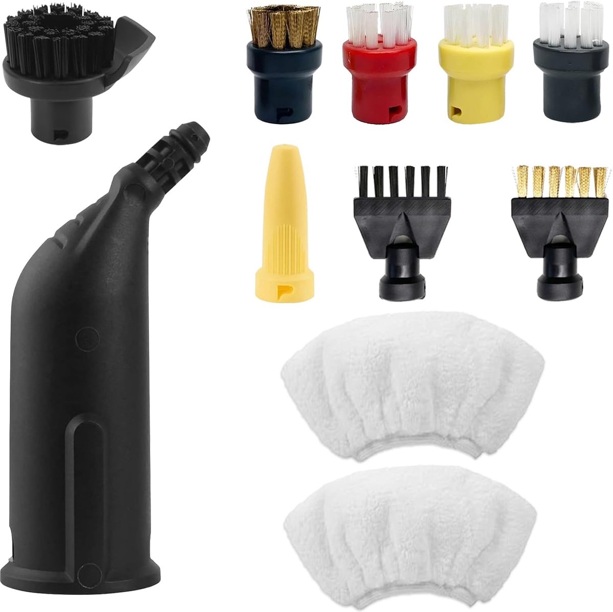 11 Stuks Accessoires voor Kärcher Stoomreiniger Easyfix SC1 SC2 SC3 SC4 SC5 | Ronde borstelset mondstuk microvezeldoek handsproeier reserveonderdelen voor Kärcher stoomreiniger