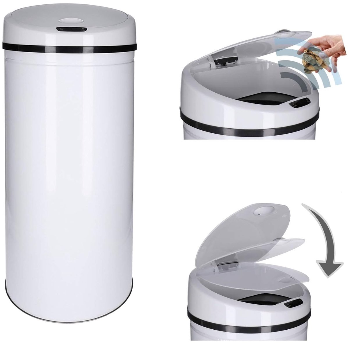 Vuilnisbak met Sensor 30 Liter - Geverfd Staal - Automatische Opening/Sluiting - Ideaal voor Keukenafval - ShopVlot