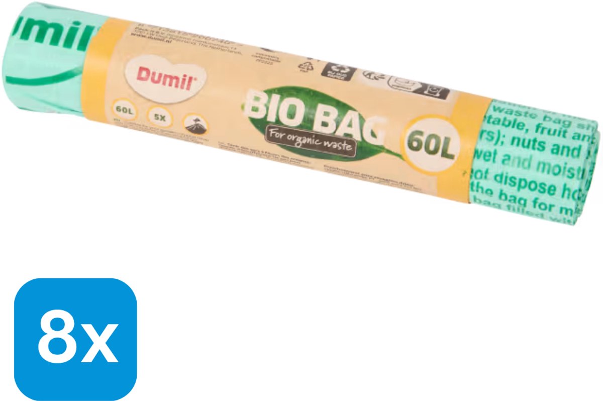8 x 60L Dumil bio-afvalzakken - Bio Rollen