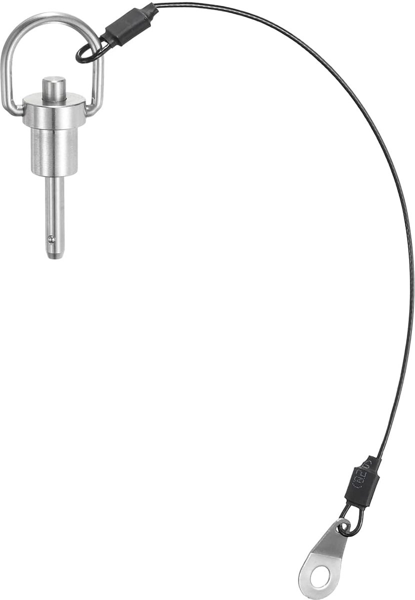 1 stuk kogelborgbout met knopgreep, 6 mm stiftdiameter, 15 mm gebruikslengte, snelsluitpen met veiligheidstouw, borgpennen 304 roestvrij staal