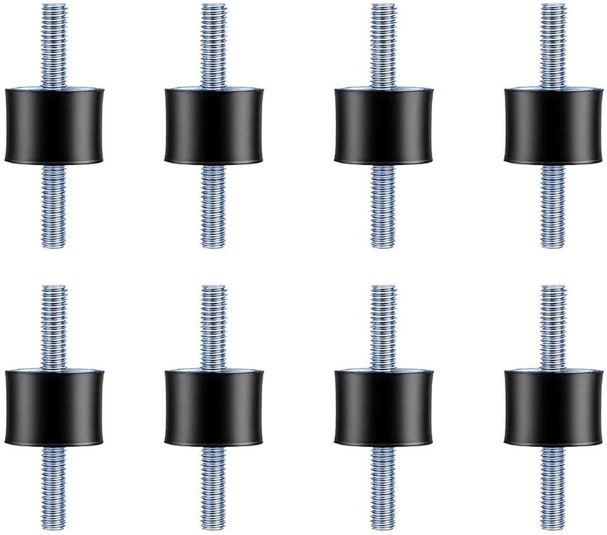 8 stuks rubberen buffer M6, luchtconditioningsvibratiedemper, trillingsdemper rubberen demper, rubberlager met schroeven schokdemper voor waterpompen motoren luchtcompressoren (M6*18 VV20*15