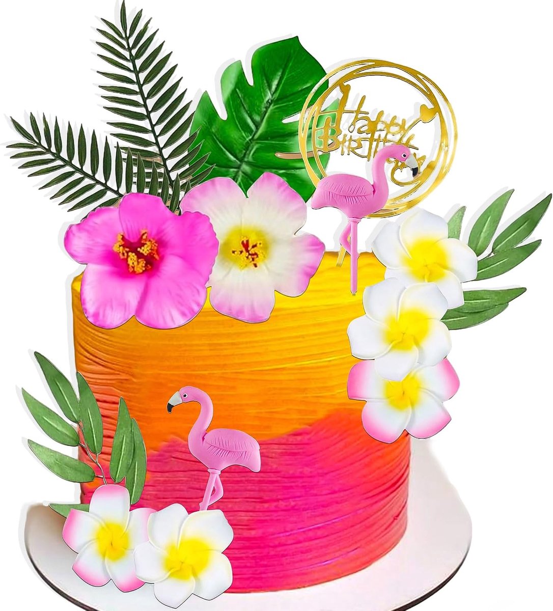 Luau Taartdecoratie tropische flamingo taartdecoratie Hawaïaanse | Luau Taartdecoratie tropische flamingo taartdecoratie Hawaïaanse taarttoppers strandtaarttoppers decoraties