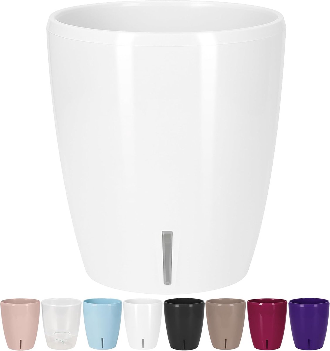 SnelShoppen - Zelfwaterende Orchideepot 12 cm, Wit, Met Waterpeilindicator en Waterdruppel Systeem - Ideaal voor Binnengebruik, 1.3 Liter