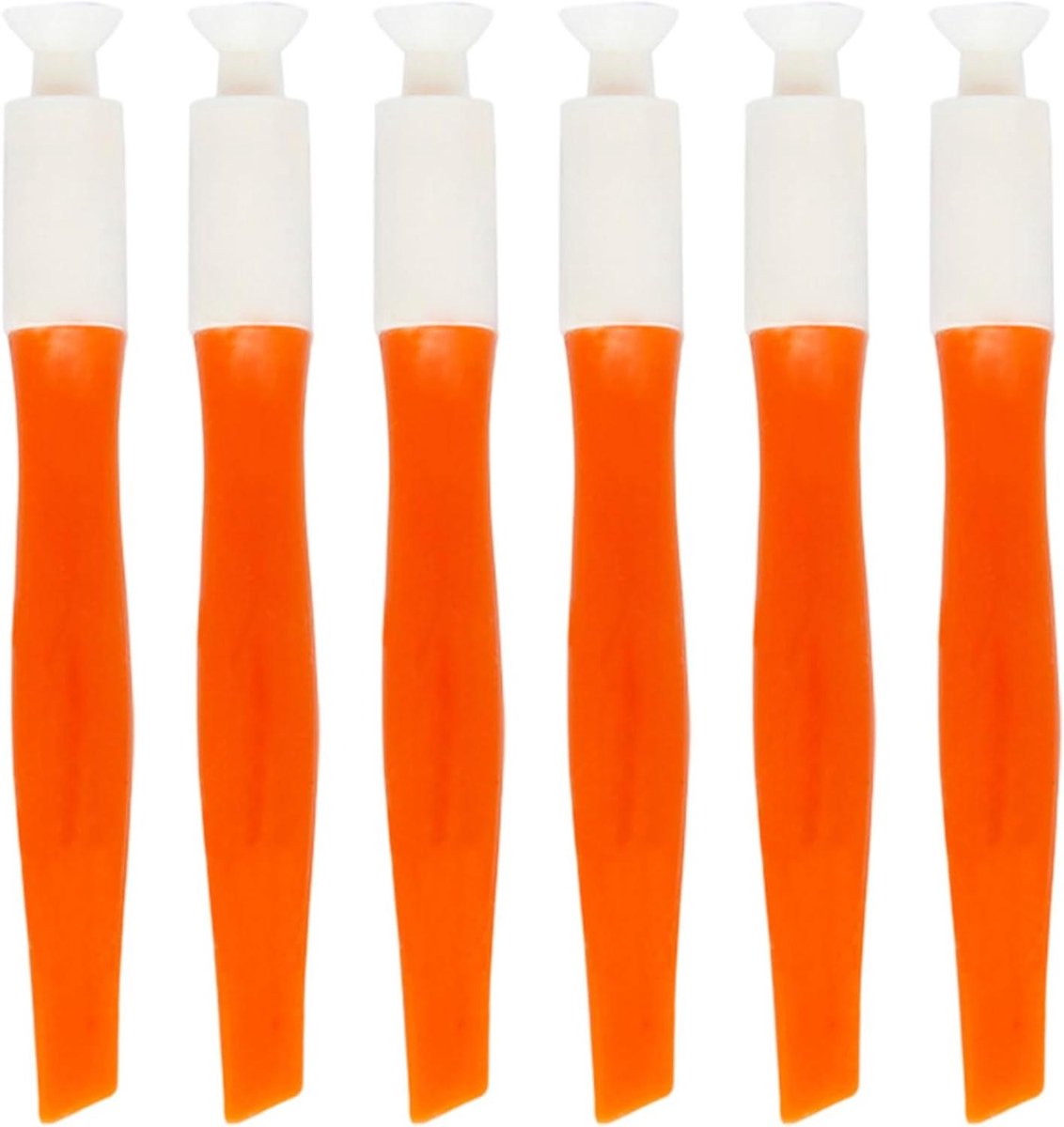 Nagelgereedschap Set - Persnagel Hulpmiddelen - Nageldecoratie Aanbrengen - Dual-End Ontwerp - 6 stuks - Oranje