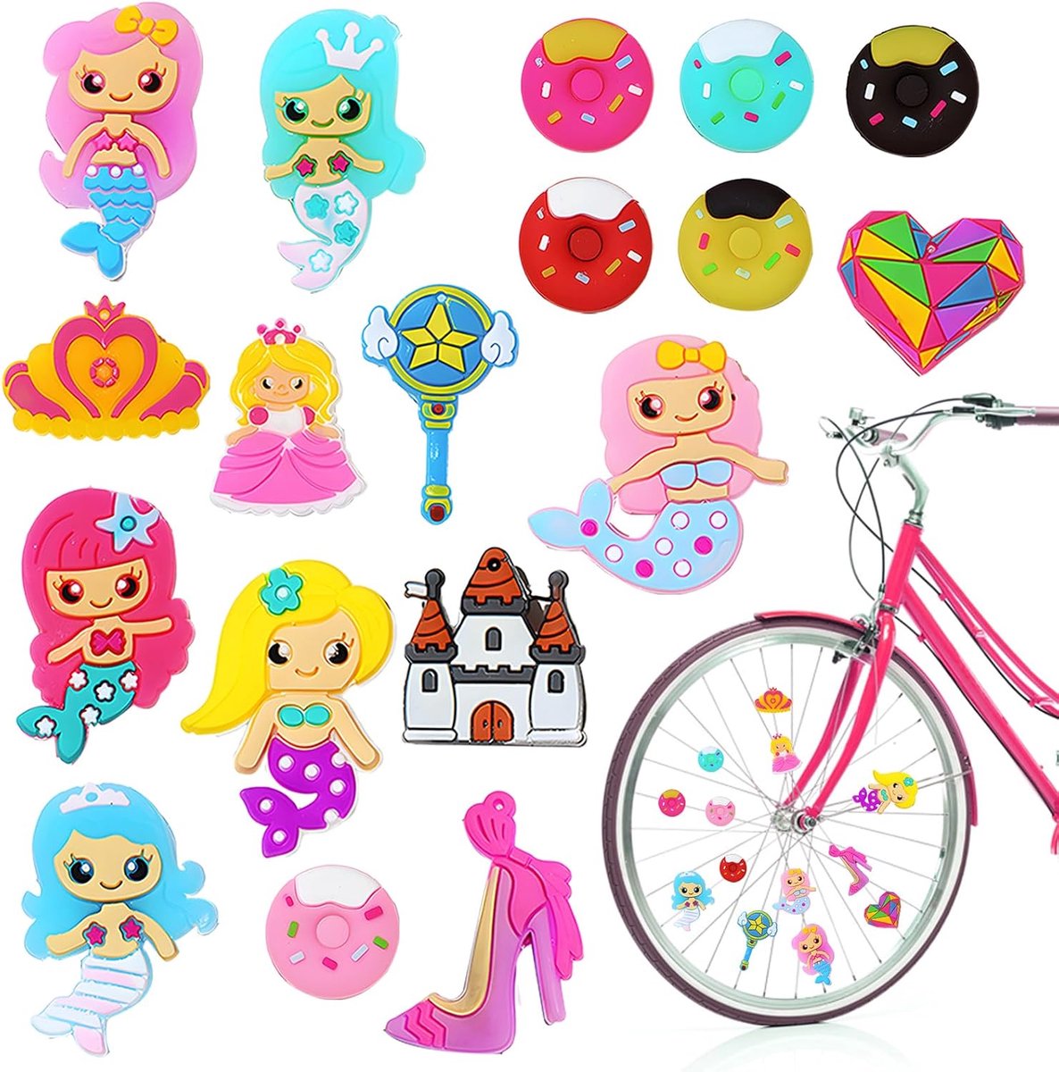 Fietsspaken clips 18 stuks - kleurrijke decoratie - creatieve fietsaccessoires - voor jongens en meisjes - ShopVlot