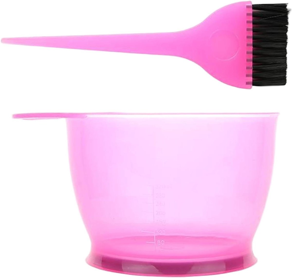Haarkleur Set - Verfkom en Borstel - Haar Verven - Nauwkeurige Kleur Applicatie - 14.5x8 cm - Roze