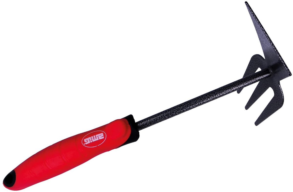 SnelShoppen - Tuinset met brede schop en nylon schoffel voor tuinwerk - Rood-zwart tuingereedschap - Afmetingen: 28 cm - Perfect voor planten en onder