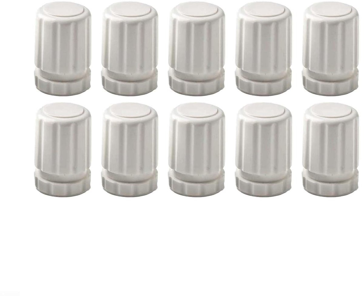 Handwiel Schakelaar Set - Radiator Knop - Verwarming Regelen - M30 x 1.5 Schroefdraad - 10 stuks - Wit