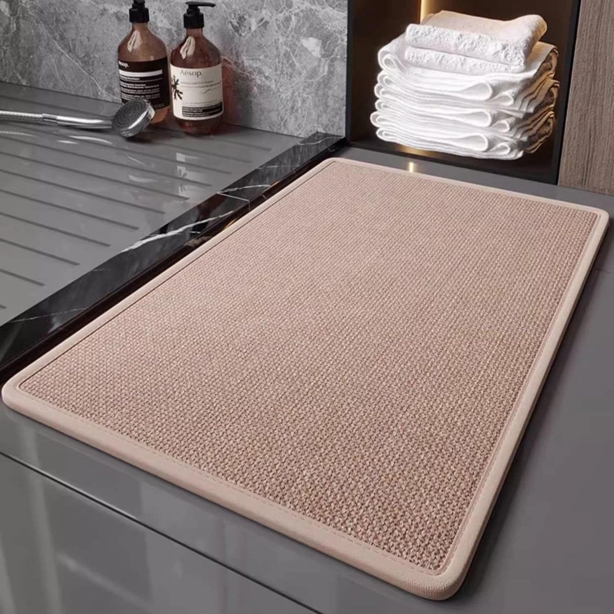 SnelShoppen - Douchemat Antislip 60 x 90 cm - Absorberend, Sneldrogend Badmat - Onderhoudsvriendelijk en Wasbaar - Veilig voor Badkamer, Douche en Toi