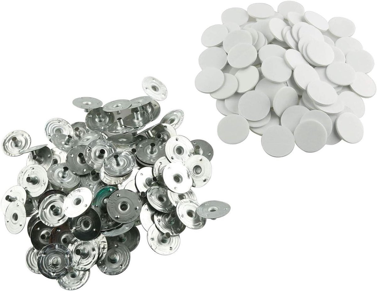 Kaarsen Lont Stickers - Lonthouders Kaarsen - Zelf Kaarsen Maken - Hittebestendige Lijm - 20mm Diameter - Wit Zilver