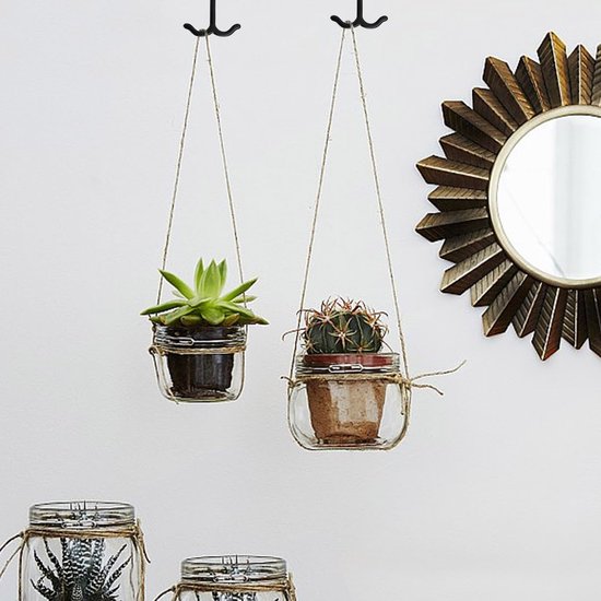 Plafondhaken - Dubbele Haken - Decoratie Ophangen - Robuust Zink - 5 Stuks - Zwart — afbeelding 5