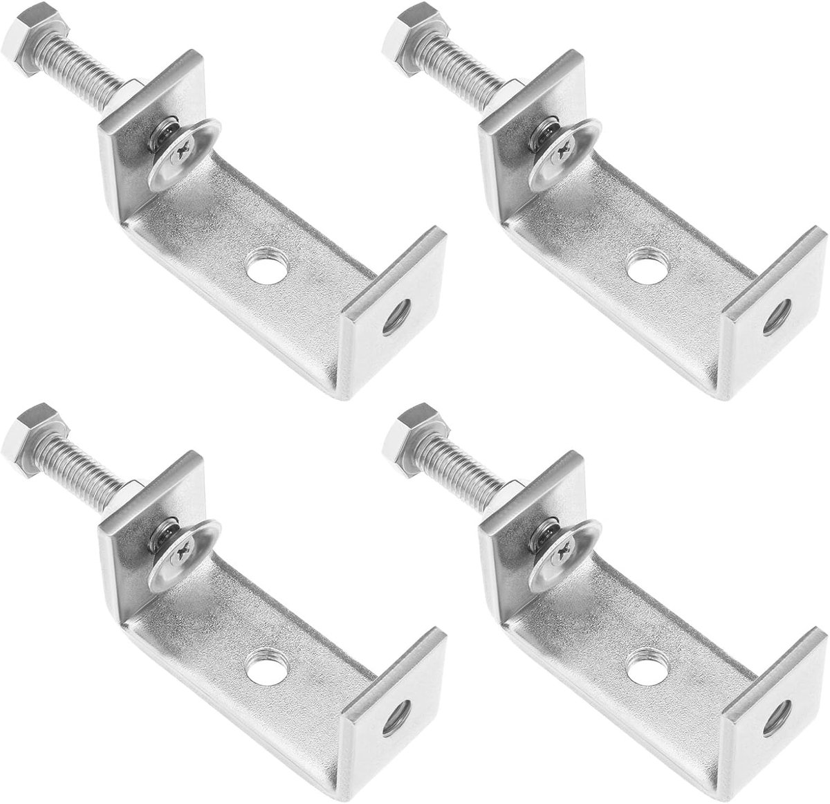 SnelShoppen - 4 Stuks Heavy Duty C-Klemmen 304 RVS Houtbewerking Vastzetklem 65mm Klemopening Tijgerklem Voor Klussen Thuis Auto Reparatie