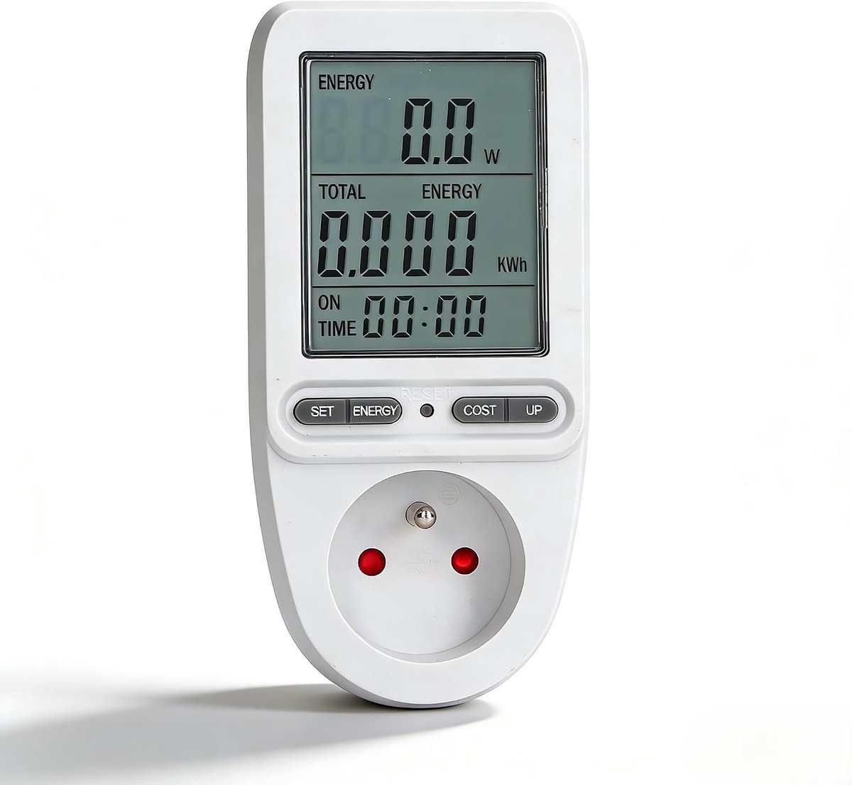 Slimme socket met digitaal display - 230 V - interne batterij - nauwkeurige energiemeting - ShopVlot