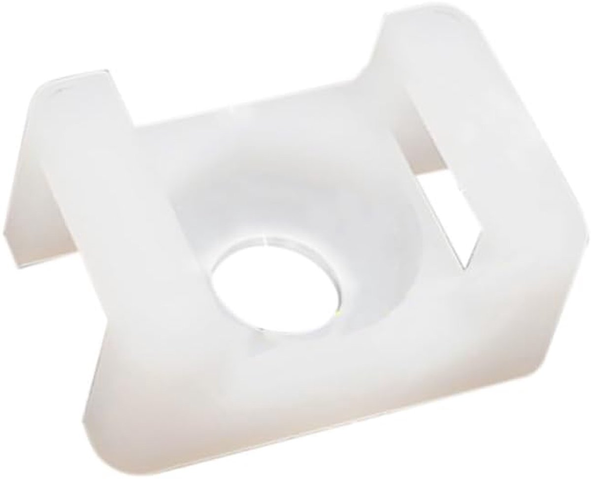 SnelShoppen - 100 Stuks Nylon Kabelbinders Bevestigingsmiddelen Herbruikbare Zadeltype Kabelhouders voor Kabelbeheer Wit