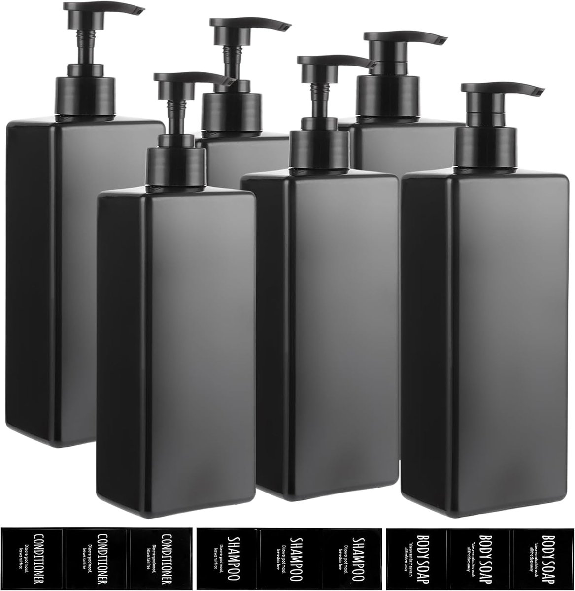 YAYODS 6 Pcs 500ml Shampoo Dispenser, Dispenser Shampoo, Dispenser Bottle, Soap Pump Dispenser, Plastic Soap - ShopVlot