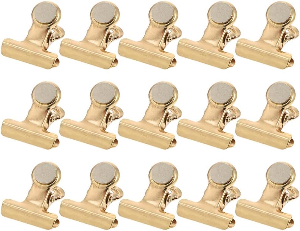 SnelShoppen - 15 Stuks Magnetische Koelkastmagneten Donkere Clip Metalen Clips Bulk Magnetische Clips Voor Bord Foto Clip Bureau Zwart En Wit Bord RVS