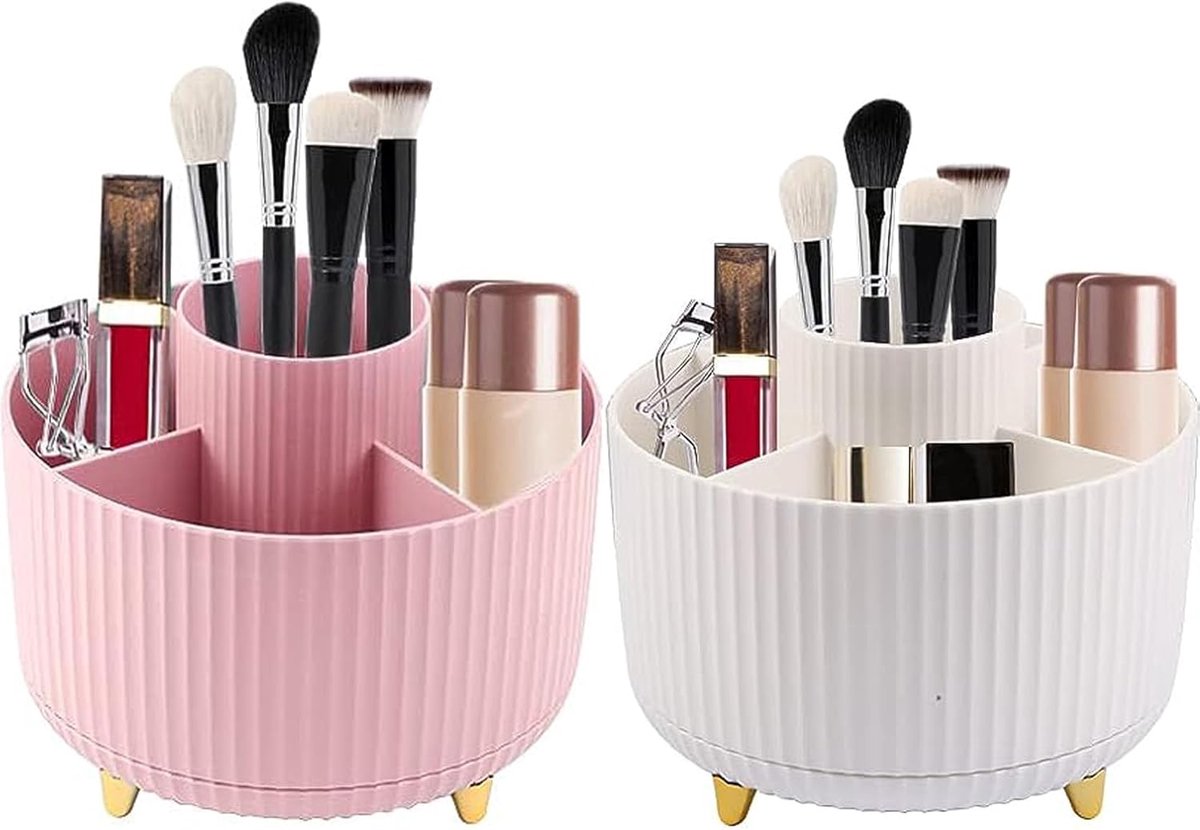 SnelShoppen - 360 Graden Draaibare Cosmetic Organiser, 2 Stuks Make-up Organizer, Oogschaduwkwast, Lippenstift, Potloodhouder, Cosmetica Organizer voo