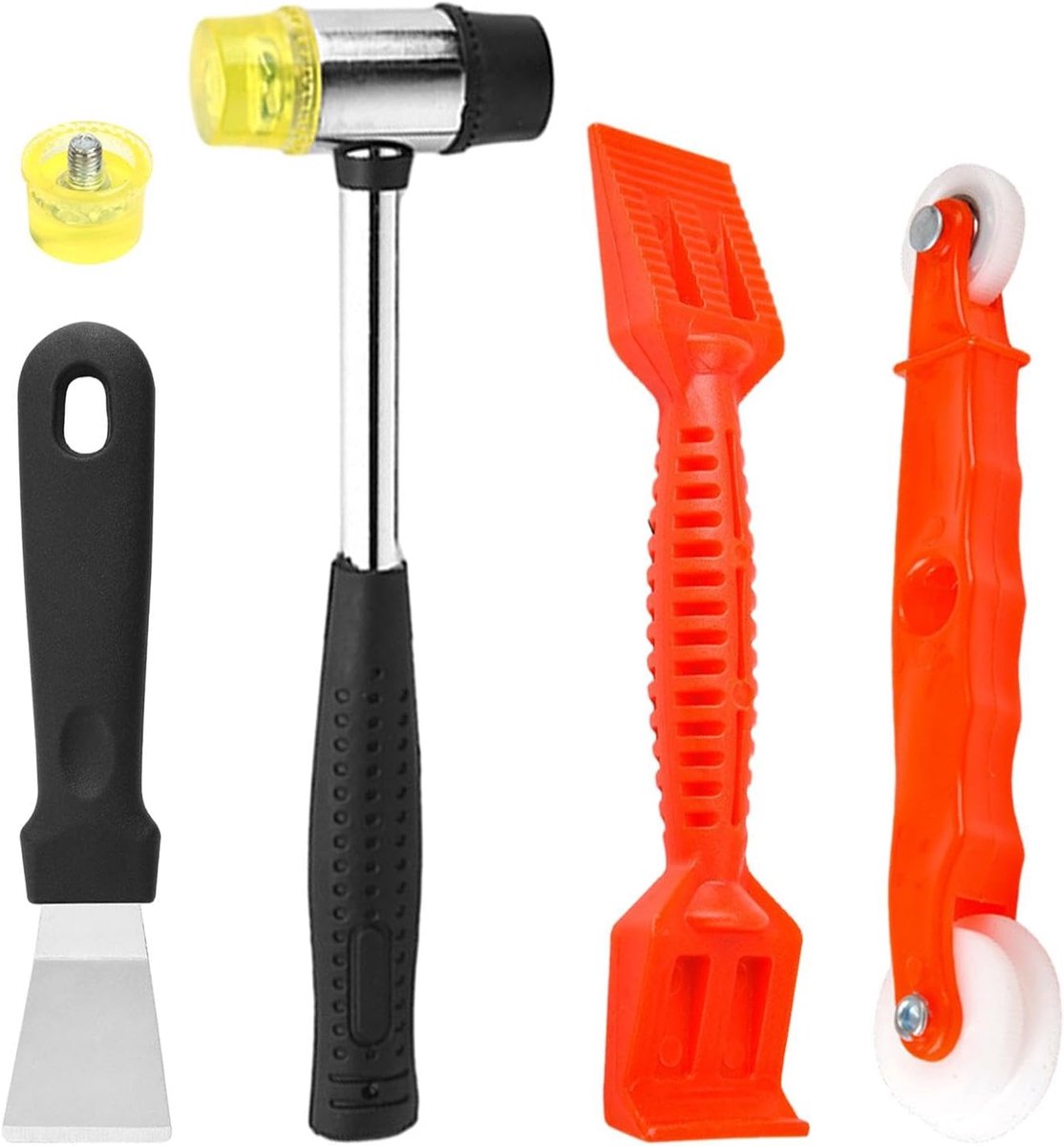 Window Glazing Tool Set, 4 Pcs Heavy Duty Glazing Tools, Multifunctional Double Sided Steel Hammer, Red Window Roller - ShopVlot