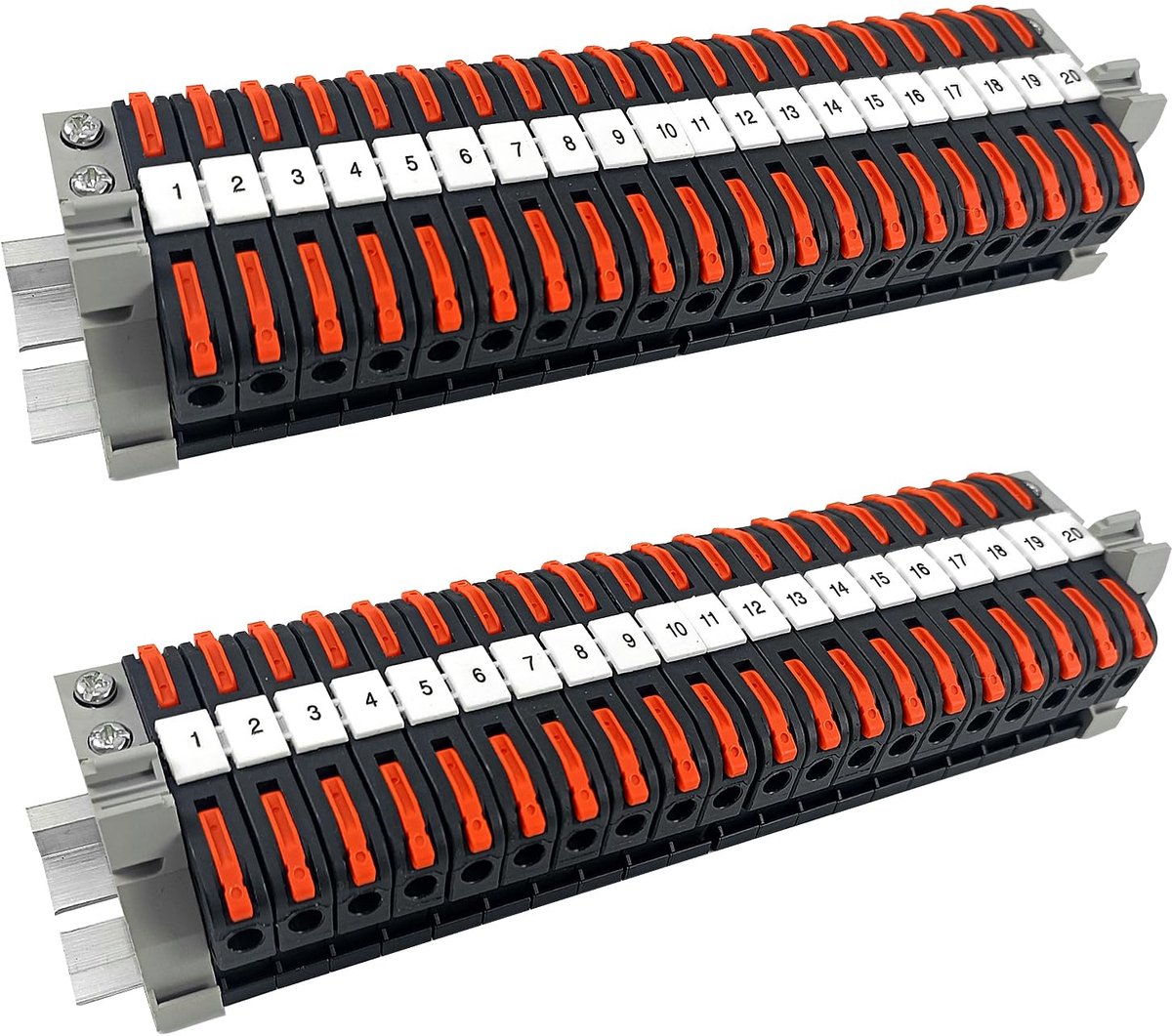 DIN Rail Terminal Blok - 40 Stuks - Voor Kabels 0.08-4mm²
