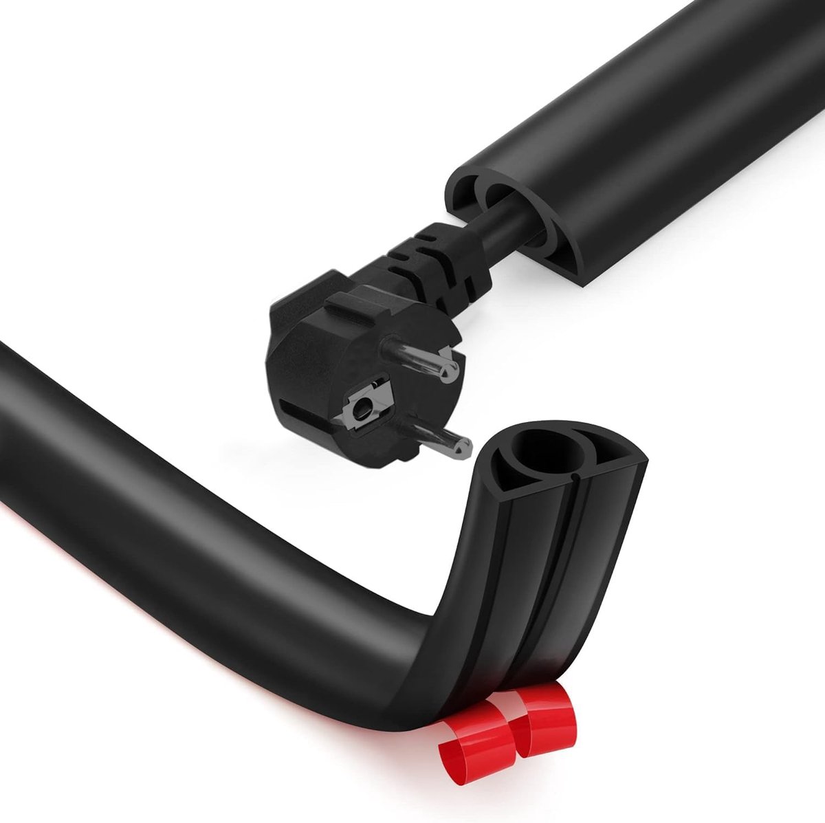 Kabelgoot zelfklevend 3m x 20mm - Flexibel zwart - Eenvoudige installatie - Veilig kabelbeheer - ShopVlot