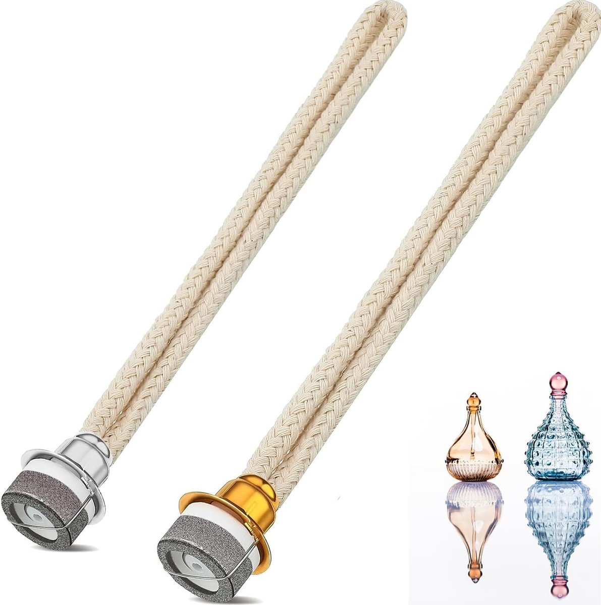 SnelShoppen - Lont Katalytische Lamp Bogoro 2 Stuks - Geurlamp Brander met Luchtregeling voor Aromatherapie - Mooi Cadeau voor Huis, Verjaardag, Bruil
