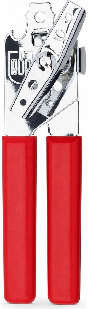 RÖR Solingen Universele blikopener 18 cm rood met comfortabel handvat