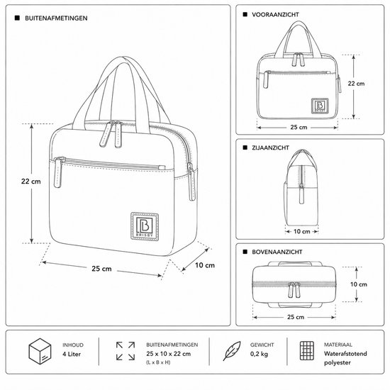 Brisby 4 Laags Geïsoleerde Koeltas - Lunchtas - Kolftas 4 liter - Mist Blue van Brisby — afbeelding 2
