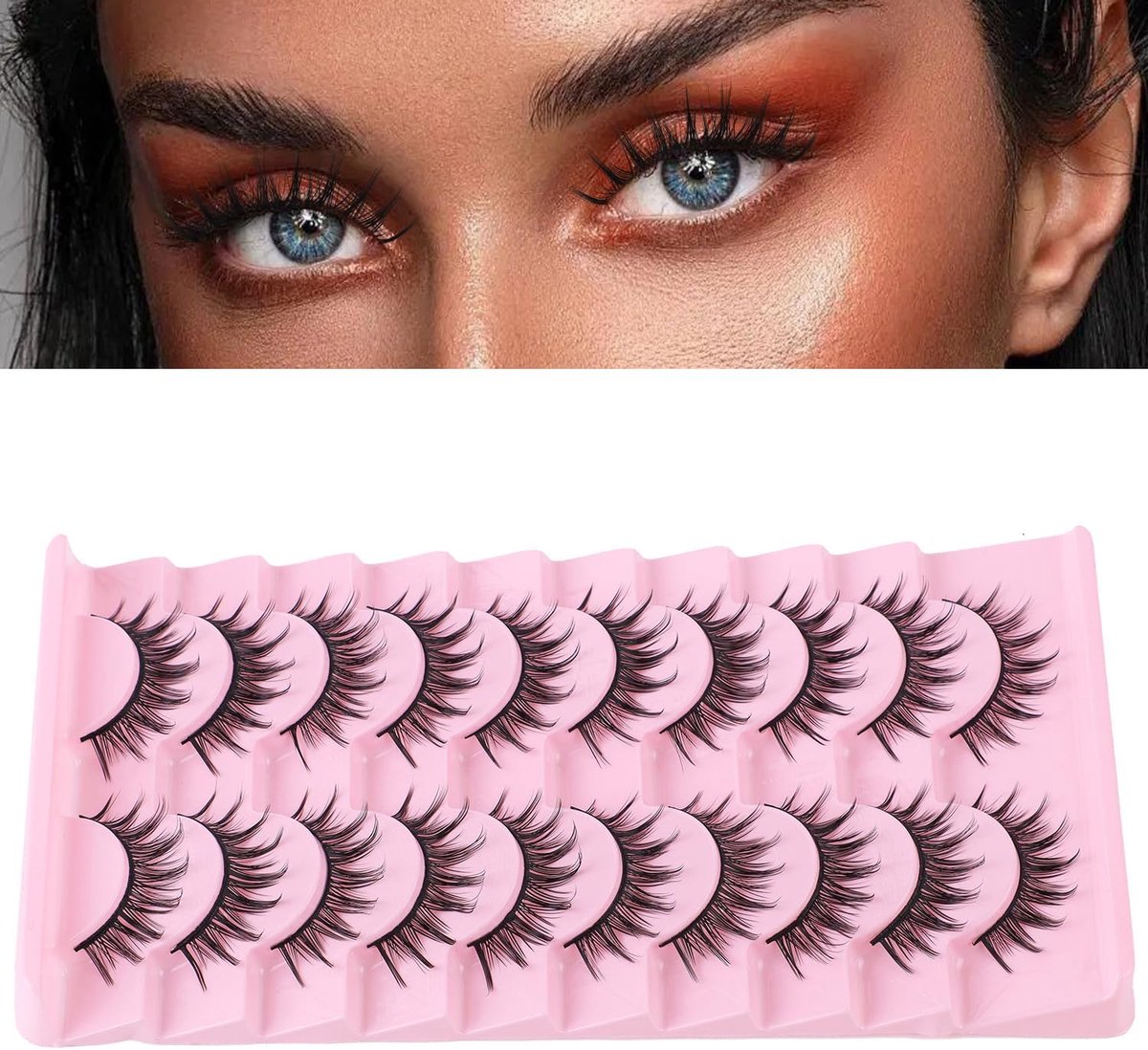 10 Pairs False Eyelashes, Manga Eyelashes, Natural Artificial Eyelashes, Anime 14 mm, Individual DIY Eyelashes - ShopVlot